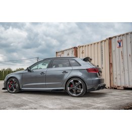 Накладки сплиттеры боковые на задний бампер Вар2 на Audi RS3 8V Sportback